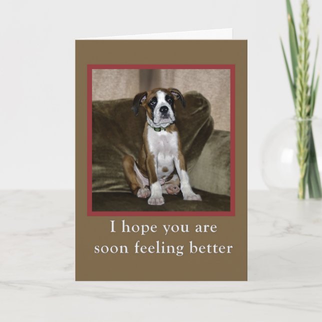 Tarjeta Consiga bien, perrito del boxeador (Anverso)