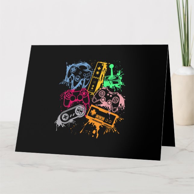 Tarjeta Consolas de videojuegos Controles Retro 80's 90's  (Anverso)