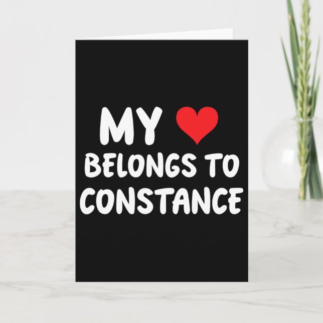 Tarjeta Constance - Mi corazón pertenece a Constance - Amo (Anverso)