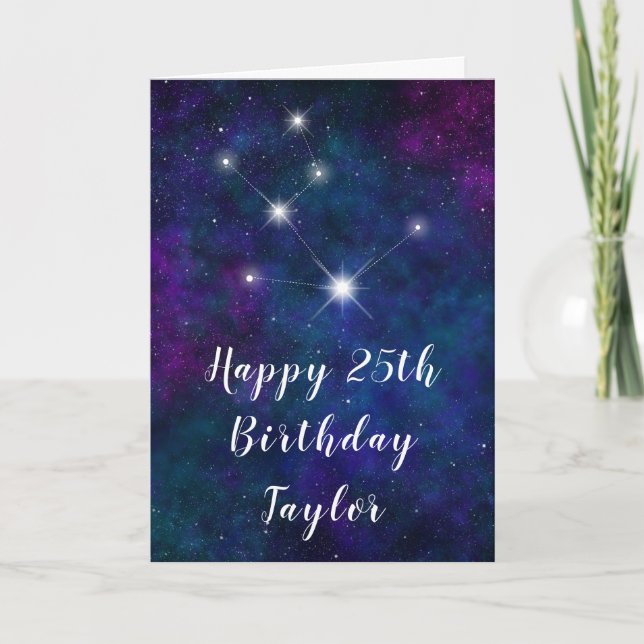 Tarjeta Constelación de Taurus Zodiac Feliz cumpleaños (Anverso)