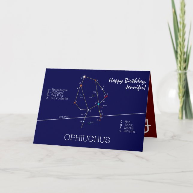 Tarjeta Constelación de Zodiac Ophiuchus (Anverso)