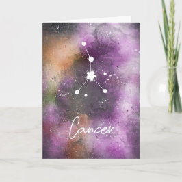 Tarjeta Constelación del cáncer Galaxia púrpura Zodiaca