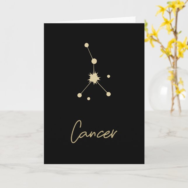 Tarjeta Constelación del cáncer Zodiaco (flor amarilla)