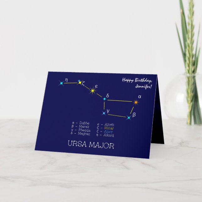 Tarjeta Constelación del hemisferio norte Ursa Mayor (Anverso)