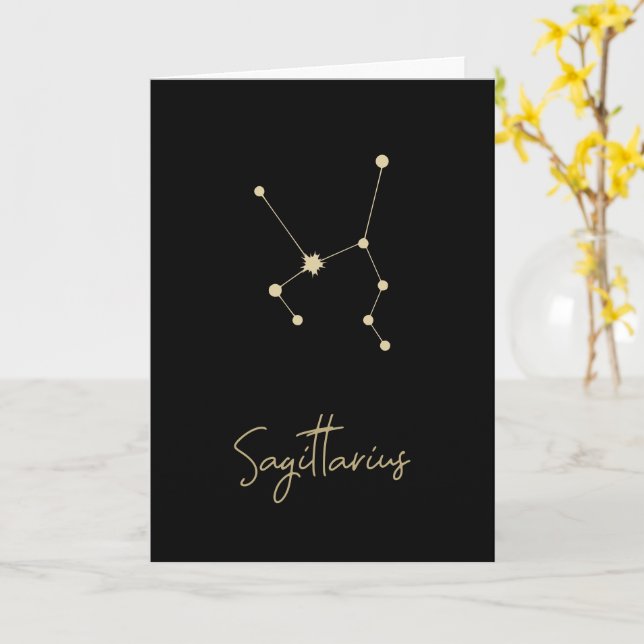 Tarjeta Constelación sagérica zodiac (flor amarilla)