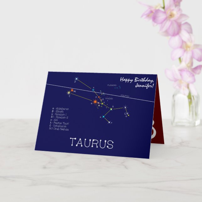 Tarjeta Constelación zodiaca tauro (Orquídea)