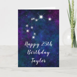 Tarjeta Constelación zodiacal de Acuario Feliz Cumpleaños