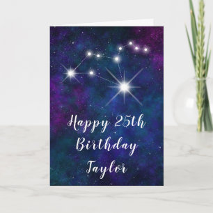Tarjeta Constelación zodiacal de Leo Feliz Cumpleaños