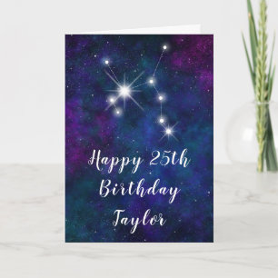 Tarjeta Constelación Zodiaco Sagitario Feliz Cumpleaños