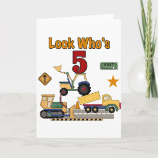 Tarjeta Construcción 5.ª camisetas y regalos de cumpleaños