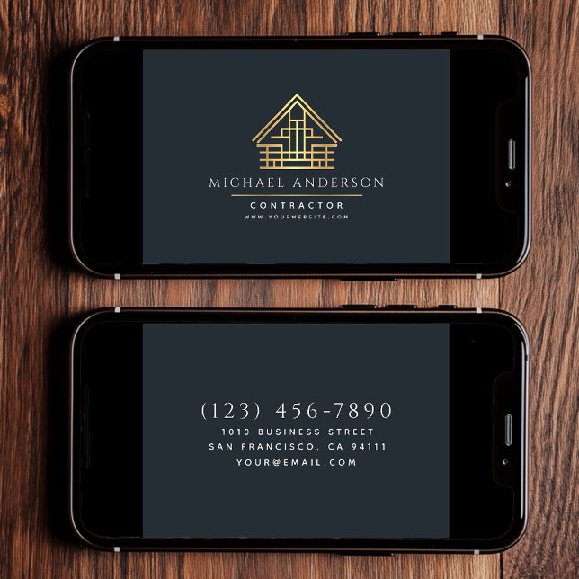 Tarjeta Construcción de viviendas digitales Empresa azul (Subido por el creador)