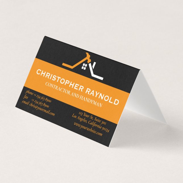 Tarjeta Construcción de viviendas para personalizados negr (Anverso)