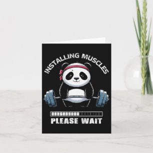 Tarjeta Construcción muscular Gimnasio Panda Lifting Barbe
