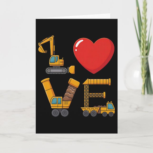 Tarjeta Construcción San Valentín Amor Deletreado Con Cami (Anverso)