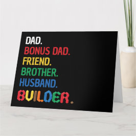 Tarjeta Constructor Bonus Dad, Stepdad, Marido, Ladrillos 