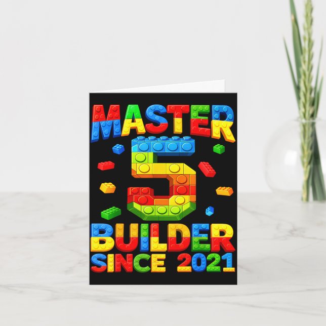 Tarjeta Constructor maestro cumpleaños 5 2021 5 años (Anverso)