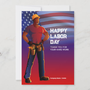 Tarjeta Constructor y saludo a la bandera estadounidense