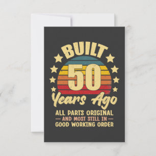 Tarjeta Construido hace 50 años Todas las piezas originale