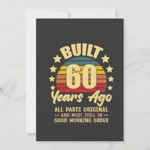 Tarjeta Construido hace 60 años Todas las piezas originale