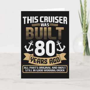 Tarjeta Construido hace 80 años Vintage 80 años 80 cumplea
