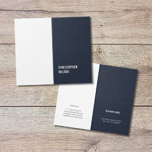 Tarjeta Consultor moderno de color blanco azul mínimo