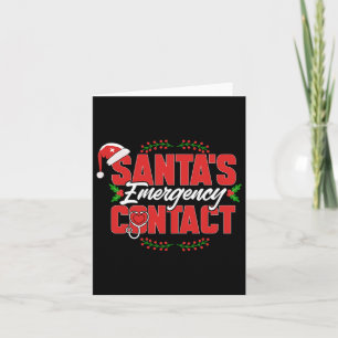Tarjeta Contacto de emergencia de navidades Santa. Enferme