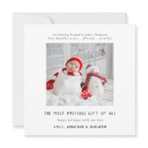 Tarjeta contemporánea de Navidades de recién nacid