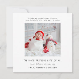 Tarjeta contemporánea de Navidades de recién nacid