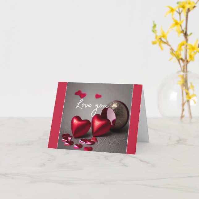 Tarjeta contemporánea del Día de San Valentín (flor amarilla)