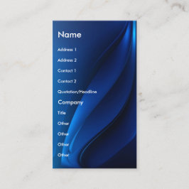 Tarjeta contemporánea flúida azul del perfil del