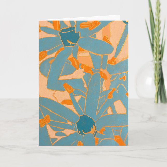 Tarjeta Contemporary Leaf Design in Peach  (Anverso)