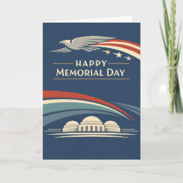 Tarjeta Contemporary Red White Blue Eagle Memorial Day