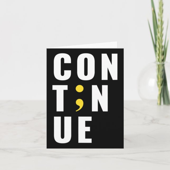 Tarjeta Continuar Semicolón Suicidio Concienciación sobre  (Anverso)