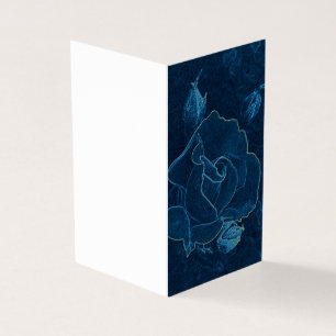 Tarjeta contorno de rosa azul