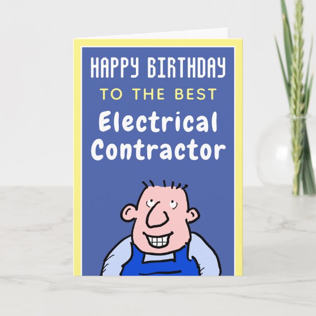 Tarjeta Contratista eléctrico o eléctrico - Cumpleaños (Anverso)