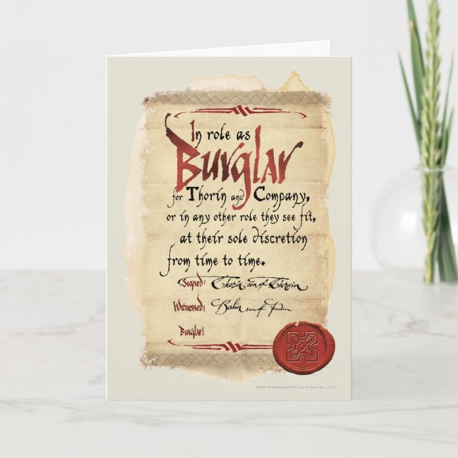 Tarjeta Contrato Burglar (Anverso)