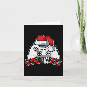 Tarjeta Control de videojuego de Navidad de Gamer en Julio
