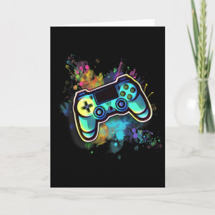 Tarjeta Control de videojuego retro colorido para hombres1