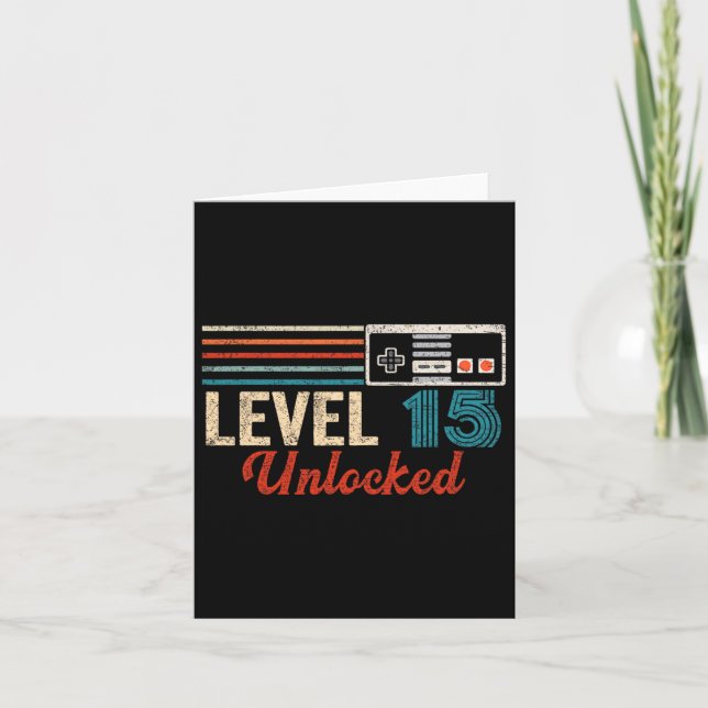 Tarjeta Control de videojuegos de Birthday Boy de nivel 15 (Anverso)