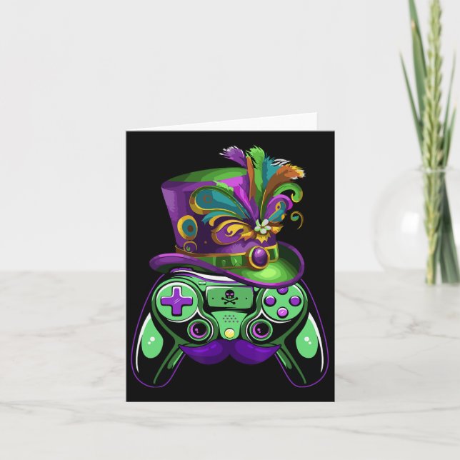 Tarjeta Controlador de juego Mardi Gras Gamers Niños Chica (Anverso)