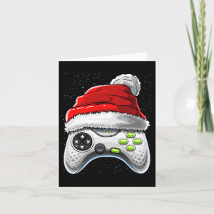 Tarjeta Controlador de juego sombrero de Santa Navidad reg