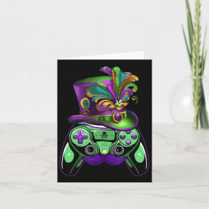 Tarjeta Controlador de juegos Mardi Gras Gamers Niños Chic