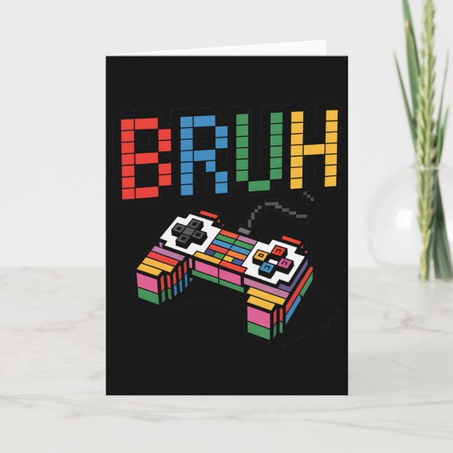 Tarjeta Controlador de jugador de bloque de píxel Bruh div (Anverso)