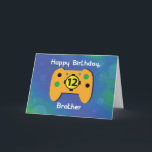 Tarjeta Controlador de jugador de cumpleaños Brother 12 añ<br><div class="desc">Una de las cosas más importantes para jugar a videojuegos es un controlador de juegos. Un querido hermano que ama jugar sabe esto. Es por eso que esta será la tarjeta perfecta que le puedas dar en su 12 cumpleaños y compartir divertidos y coloridos saludos para él.</div>