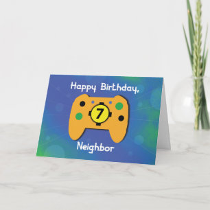 Tarjeta Controlador de jugador de cumpleaños de 7 años de 