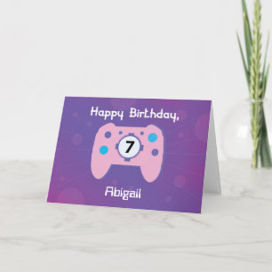 Tarjeta Controlador de jugador de cumpleaños de 7 años de