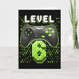 Tarjeta Controlador de videojuego de nivel 6 Cumpleaños 6º