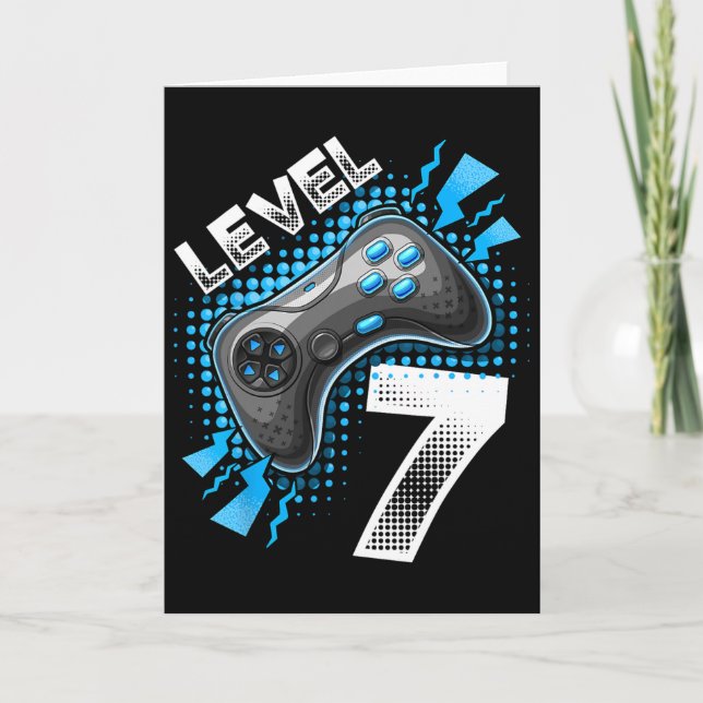 Tarjeta Controlador de videojuego de nivel 7 Cumpleaños 7  (Anverso)
