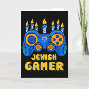 Tarjeta Controlador de videojuego judío de Hanukkah Gamer 