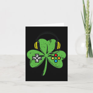 Tarjeta Controlador de videojuego trébol del día de San Pa